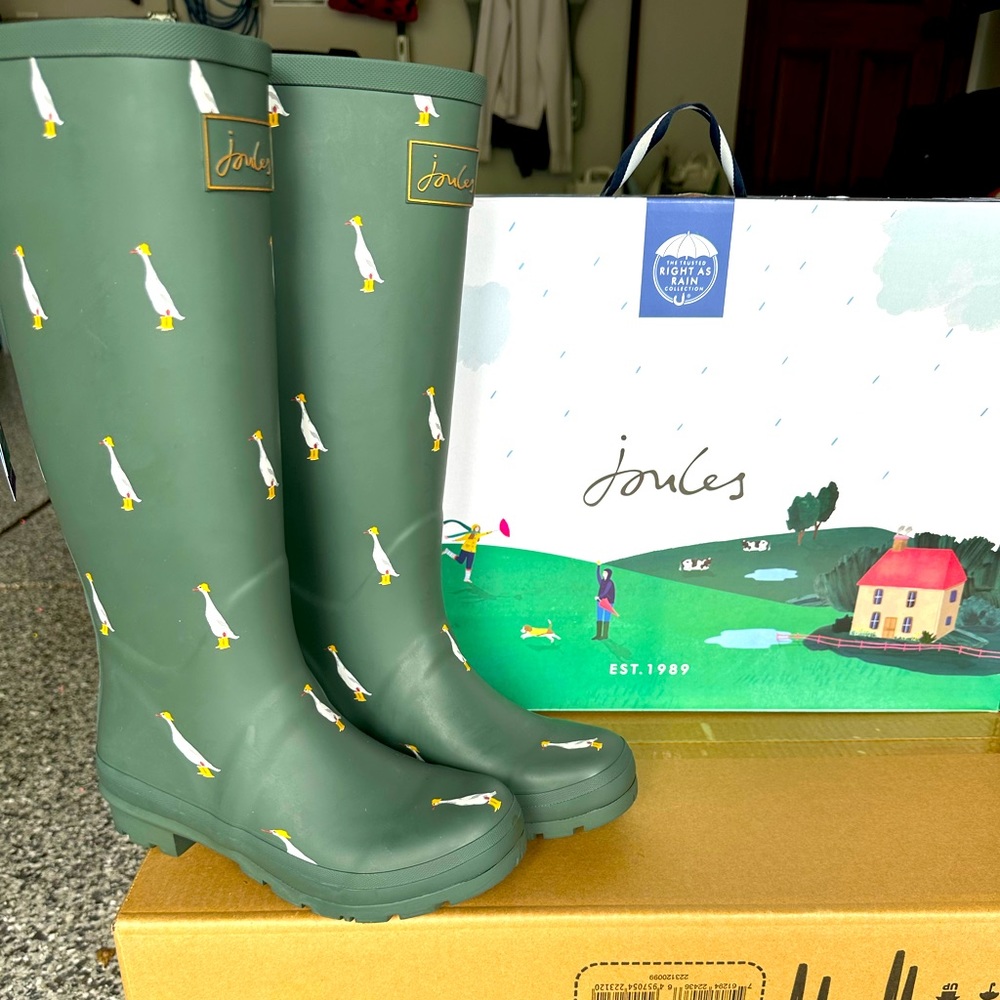 Joules Rain Boots Womens Size 6 NIB/NWT
